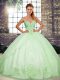 Super Sleeveless Beading and Embroidery Lace Up Sweet 16 Dress