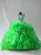 Green Quince Ball Gowns Scoop Sleeveless Lace Up