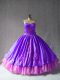 Purple 15 Quinceanera Dress Sweet 16 and Quinceanera with Embroidery Sweetheart Sleeveless Lace Up
