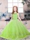 Dramatic Sleeveless Lace and Appliques Backless Kids Formal Wear
