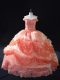 Eye-catching Floor Length Ball Gowns Sleeveless Watermelon Red Sweet 16 Dress Lace Up