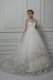 Smart Ball Gowns Sleeveless White Wedding Gown Court Train Lace Up