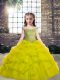 Nice Off The Shoulder Sleeveless Evening Gowns Floor Length Beading Green Tulle