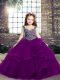 Sleeveless Lace Up Floor Length Beading Kids Pageant Dress