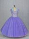 Best Lavender Sweet 16 Dress Sweet 16 and Quinceanera with Beading Sweetheart Sleeveless Lace Up