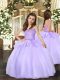 Affordable Lavender Pageant Dress Wholesale Party and Wedding Party with Beading Straps Sleeveless Lace Up