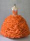 Vintage Floor Length Orange Quinceanera Gowns Sweetheart Sleeveless Lace Up