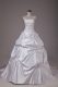 Beautiful White Wedding Dress Taffeta Brush Train Sleeveless Embroidery and Pick Ups