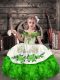 New Arrival Ball Gowns Kids Formal Wear Green Off The Shoulder Organza Sleeveless Floor Length Lace Up