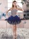 Royal Blue Ball Gowns Sweetheart Sleeveless Tulle Mini Length Lace Up Beading and Embroidery Teens Party Dress