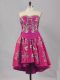 Low Price Sleeveless Mini Length Junior Homecoming Dress and Embroidery