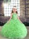 Ball Gowns Pageant Dress Scoop Fabric With Rolling Flowers Sleeveless Floor Length Lace Up