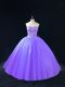 Suitable Sweetheart Sleeveless Lace Up Ball Gown Prom Dress Lavender Tulle