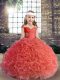 Trendy Sleeveless Beading and Ruching Lace Up Little Girls Pageant Dress