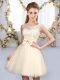 Scoop Sleeveless Tulle Vestidos de Damas Lace and Bowknot Lace Up