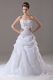 Captivating White Sweetheart Neckline Embroidery Bridal Gown Sleeveless Lace Up