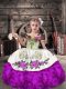 Excellent Purple Off The Shoulder Lace Up Beading and Embroidery and Ruffles Kids Pageant Dress Sleeveless