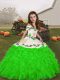 Admirable Floor Length Ball Gowns Sleeveless Green Little Girls Pageant Dress Wholesale Lace Up