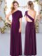 Gorgeous Dark Purple Sleeveless Chiffon Criss Cross Quinceanera Dama Dress for Wedding Party