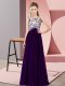 Noble Scoop Sleeveless Chiffon Dama Dress for Quinceanera Beading and Appliques Zipper