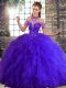 Halter Top Sleeveless Tulle 15 Quinceanera Dress Beading and Ruffles Lace Up