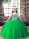 New Arrival Beading and Pick Ups Kids Pageant Dress Lace Up Sleeveless Floor Length
