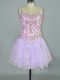 Glorious Mini Length A-line Sleeveless Lavender Prom Dress Lace Up