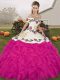 Amazing Off The Shoulder Sleeveless Lace Up Quinceanera Dresses Fuchsia Organza