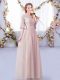 Scoop Half Sleeves Tulle Wedding Guest Dresses Lace and Belt Side Zipper