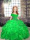 Ball Gowns Pageant Dress Womens Straps Organza Sleeveless Floor Length Lace Up