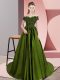 Latest Sleeveless Floor Length Lace Zipper 15th Birthday Dress with Olive Green