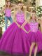 Popular Halter Top Sleeveless Tulle 15 Quinceanera Dress Beading Lace Up