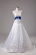 Sleeveless Brush Train Lace Up Beading and Embroidery Bridal Gown