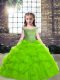 Trendy Ball Gowns Off The Shoulder Sleeveless Organza Floor Length Lace Up Beading and Pick Ups Little Girls Pageant Dress Wholesale