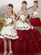Super Wine Red Tulle Lace Up Off The Shoulder Sleeveless 15 Quinceanera Dress Brush Train Embroidery and Ruffled Layers