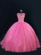 Fantastic Sleeveless Lace Up Floor Length Beading and Lace and Sequins Ball Gown Prom Dress