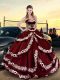 Free and Easy Wine Red Sleeveless Satin Lace Up Sweet 16 Dresses for Sweet 16 and Quinceanera