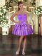 Sweetheart Sleeveless Lace Up Homecoming Dress Purple Taffeta