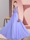 Delicate Lavender Quinceanera Court of Honor Dress Wedding Party with Beading and Appliques Scoop Sleeveless Backless