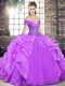 Beauteous Floor Length Ball Gowns Sleeveless Lavender 15th Birthday Dress Lace Up