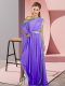 Lavender Chiffon Side Zipper Going Out Dresses Sleeveless Asymmetrical Sequins
