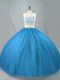 Suitable Tulle Sleeveless Floor Length Sweet 16 Quinceanera Dress and Beading