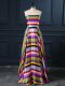 Empire Prom Dresses Multi-color Strapless Printed Sleeveless Floor Length Zipper