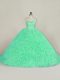 Glittering Green Sweetheart Lace Up Beading and Ruffles Quinceanera Dresses Court Train Sleeveless