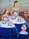 Royal Blue Lace Up Sweet 16 Quinceanera Dress Embroidery and Ruffled Layers and Bowknot Sleeveless Floor Length