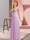 Graceful Lavender Scoop Side Zipper Beading Court Dresses for Sweet 16 Sleeveless