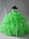 Deluxe Ball Gowns Sweetheart Sleeveless Organza Floor Length Lace Up Beading and Ruffles and Pick Ups 15 Quinceanera Dress