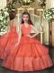 Halter Top Sleeveless Organza Pageant Dress for Teens Ruffled Layers Lace Up