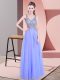 Beauteous Sleeveless Tulle Floor Length Zipper Prom Dress in Lavender with Beading