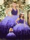 Multi-color V-neck Backless Ruffles and Ruching 15th Birthday Dress Sleeveless